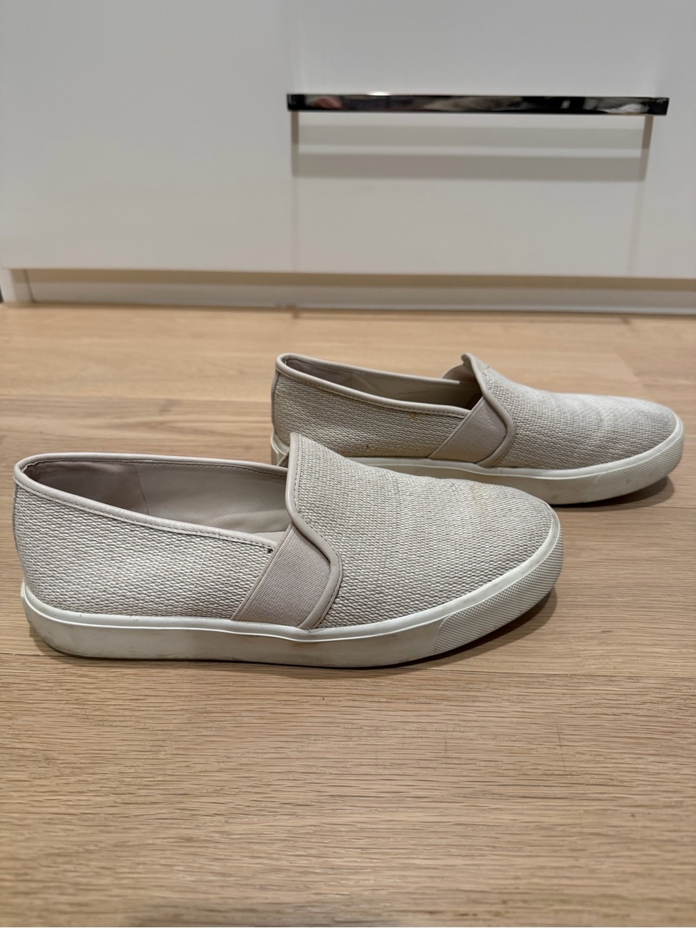 Vince Blair Women’s Slip-On Canvas Sneakers in Beige
